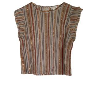 Beautiful Garnet Hill Short Sleeve Blouse Size Medium